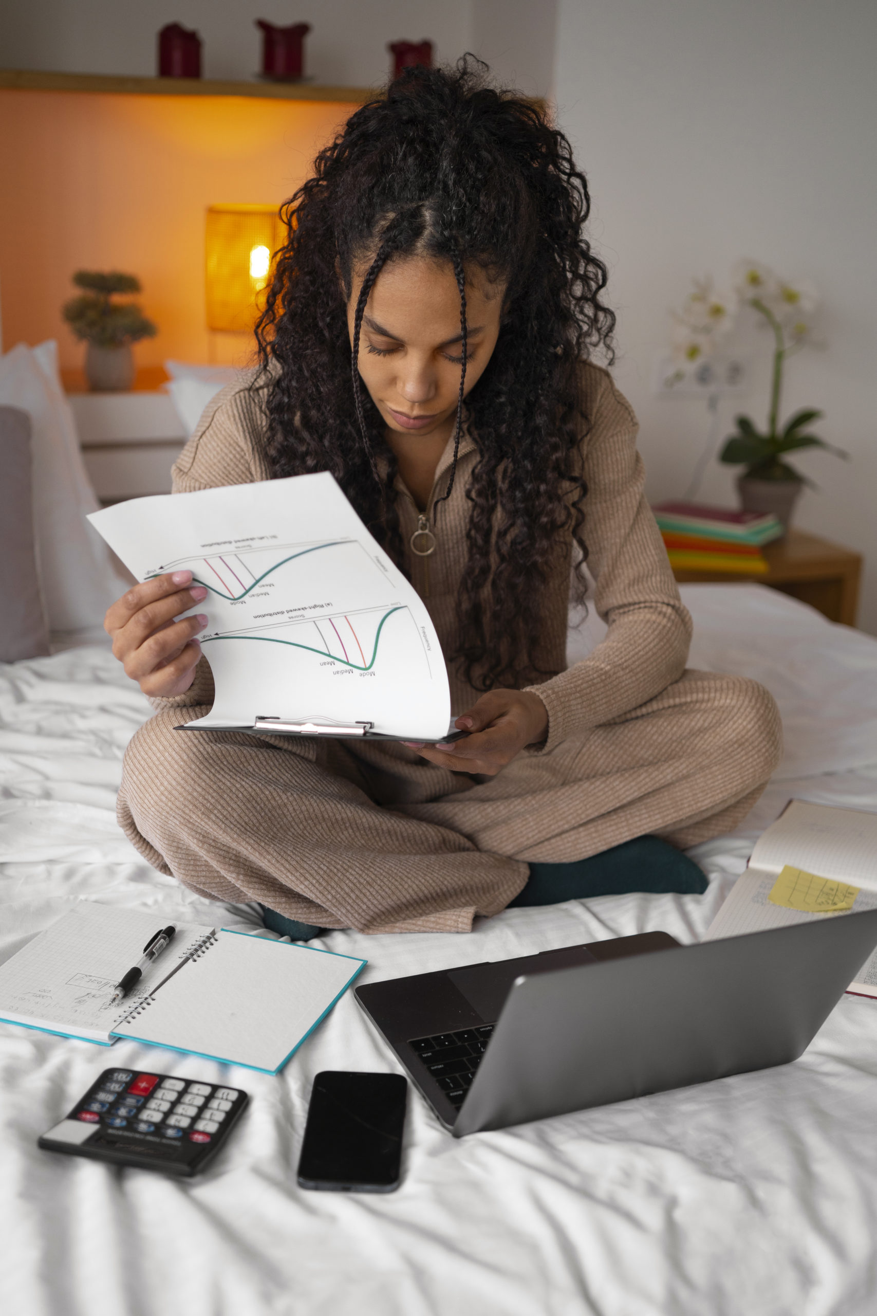 about Women Checking Electrical Bills